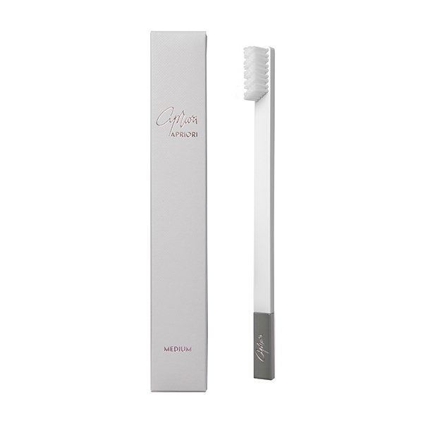 APRIORI White Silver Medium Toothbrush