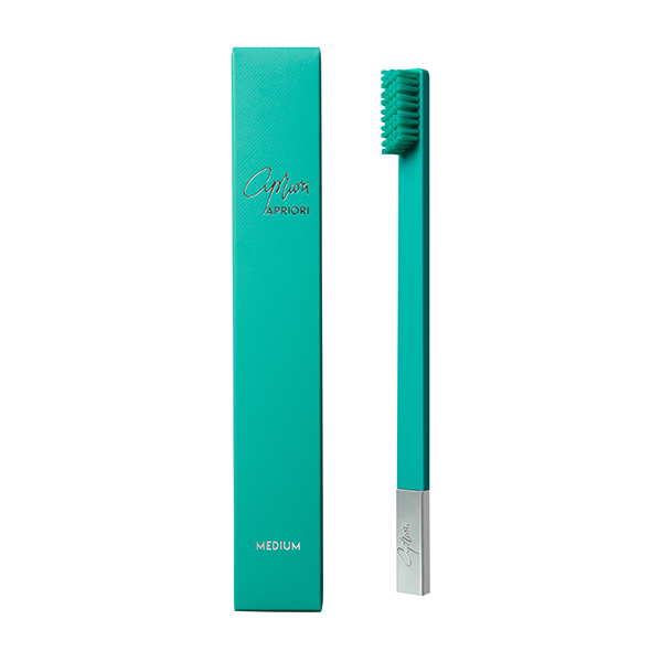 APRIORI Turquoise Blue Silver Medium Toothbrush