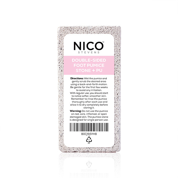 Nico Stevens Essentials Double Sided Pumice Stone + PU, Pink