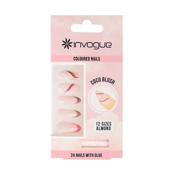 Invogue Coco Blush Almond Nails (24 Pieces)