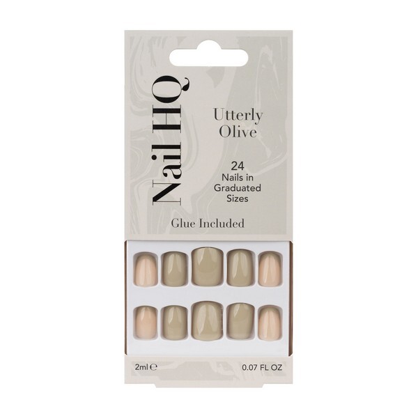 Nail HQ Utterly Olive Square Nails