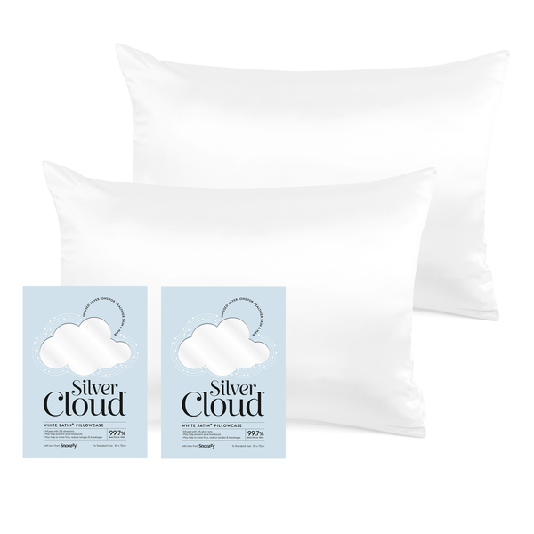 Silver Cloud White Satin Pillowcase Twin pack