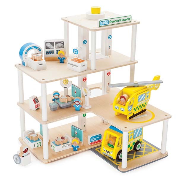 Tidlo Wooden Hospital Playset