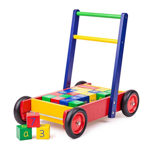 Tidlo Wooden Babywalker With ABC Blocks