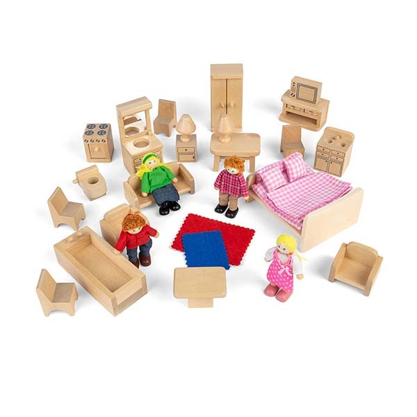 Bigjigs Toys Doll Family and Furniture Set