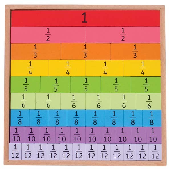 Bigjigs Toys Wooden Fractions Tray