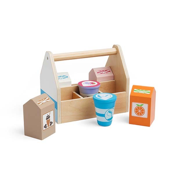 Bigjigs Toys Wooden Dairy Delivery Set