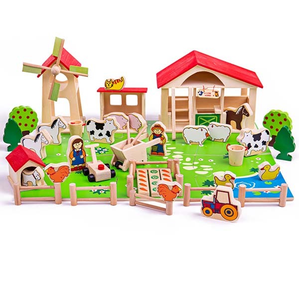 Bigjigs Toys Wooden Farm Playset