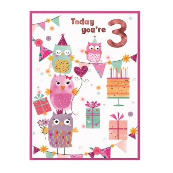 Simon Elvin Juvenile 3rd Birthday Card (Pack of 6)