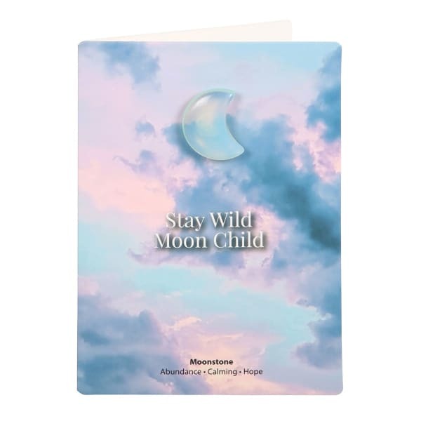 Something Different Stay Wild Moonstone Crescent Moon Card