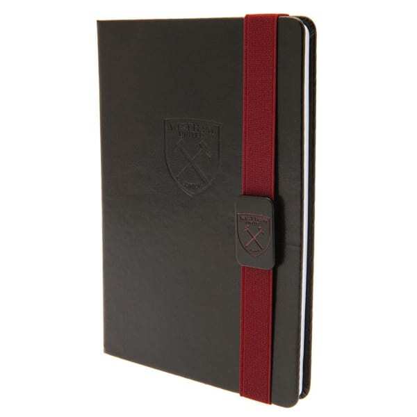 West Ham United FC Premium Banded Faux Leather Notebook