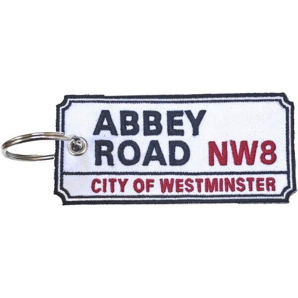 Abbey Road, NW London Road Sign Double Sided Patch Keyring