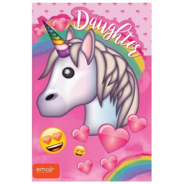 Emoji Daughter Unicorn Birthday Card