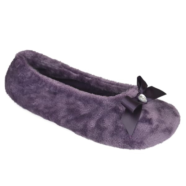 Womens Velour Ballet Slippers (5-6)