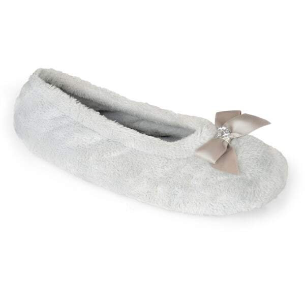 Womens Velour Ballet Slippers (5-6)