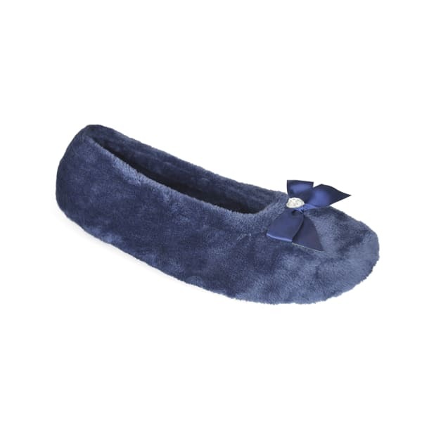 Womens Velour Ballet Slippers (5-6)