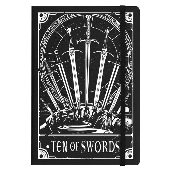 Deadly Tarot Ten of Swords A5 Hard Cover Notebook