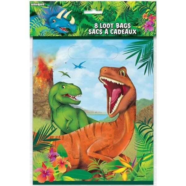 Unique Party Dinosaur Gift Bag (Pack of 8)