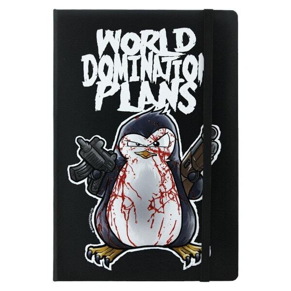 Psycho Penguin World Domination Plans A5 Hard Cover Notebook