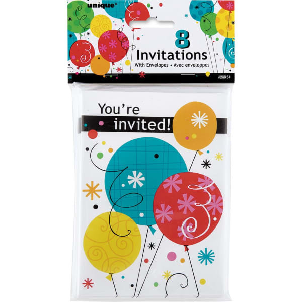 Unique Party Breezy Birthday Invitations (Pack of 8)