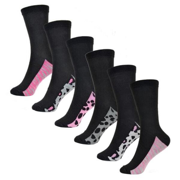 RJM Womens Animal Print Socks (Pack Of 6) (UK 4-7)