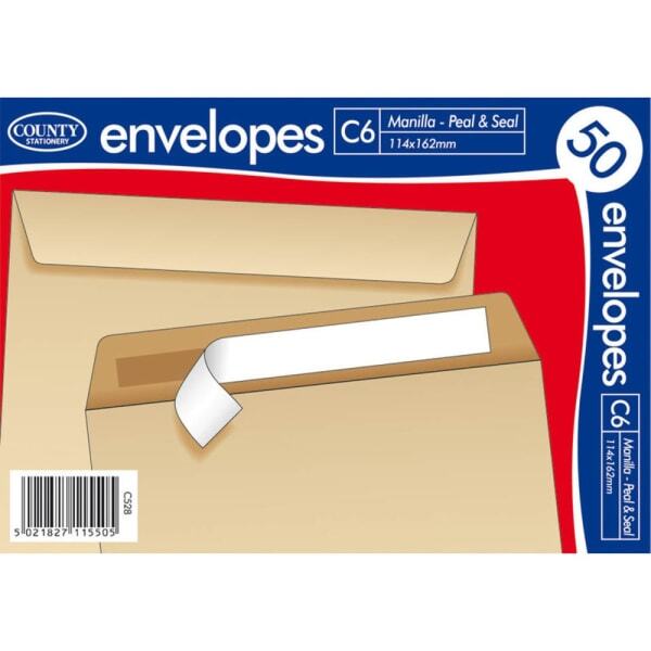 County Stationery C6 Self Seal Envelope (Pack of 10) (C6)