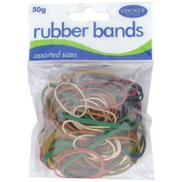 County Stationery Rubber Bands (Pack Of 12)