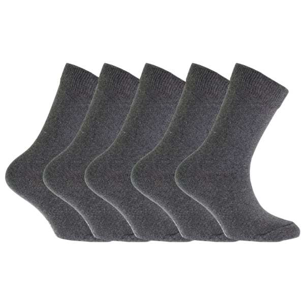 FLOSO Kids Plain School Socks (Pack Of 5) (9-12)