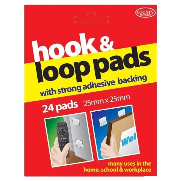 County Stationery Hook And Loop Pads (Pack of 24)