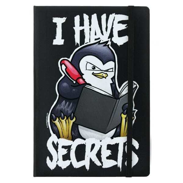 Psycho Penguin I Have Secrets A5 Hard Cover Notebook