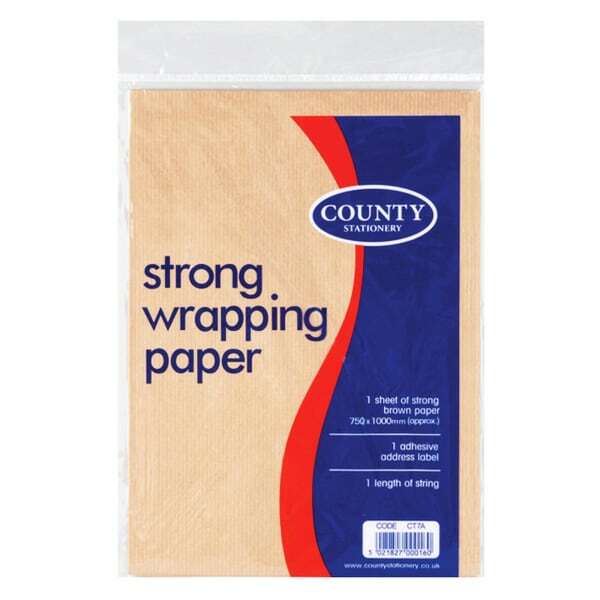 County Stationery Brown Parcel Wrapping Paper (Pack Of 36)