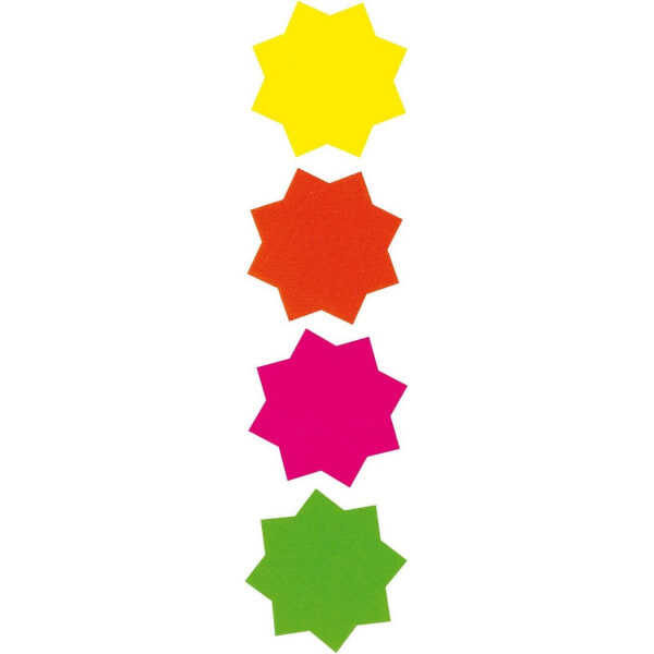 County Stationery Stars Fluorescent Shapes (Pack of 30)