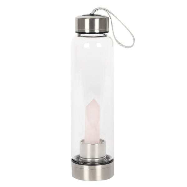 Something Different Rose Quartz Glass Water Bottle