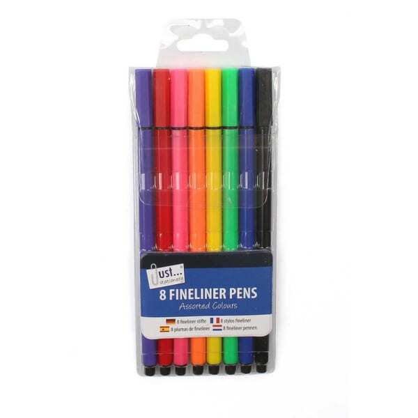 Just Stationery Fineliner Pen (Pack of 8)