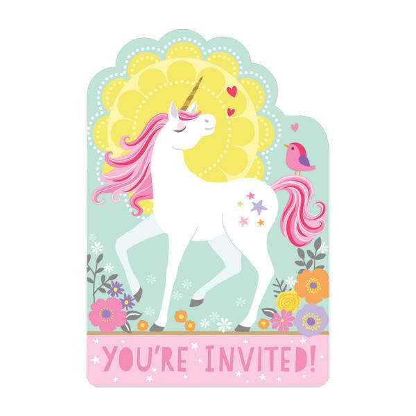 Amscan Magical Unicorn Invitations (Pack of 8)