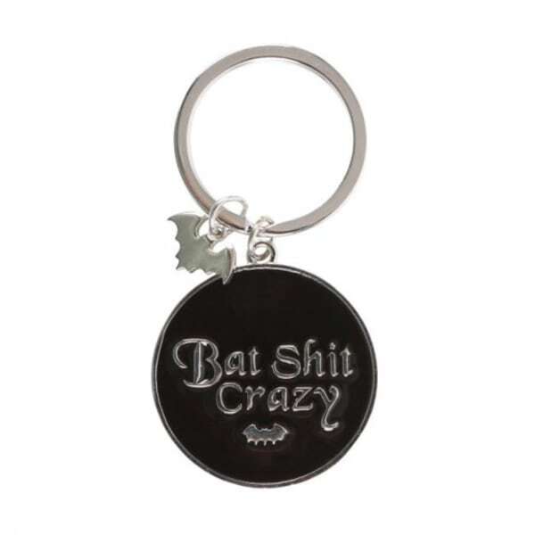 Something Different Bat Shit Crazy Round Keyring