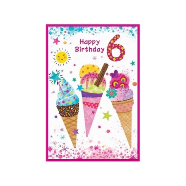 Simon Elvin 6th Birthday Card (Pack of 6)