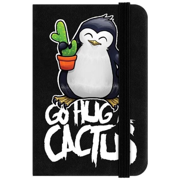 Psycho Penguin Go Hug A Cactus Mini Notebook