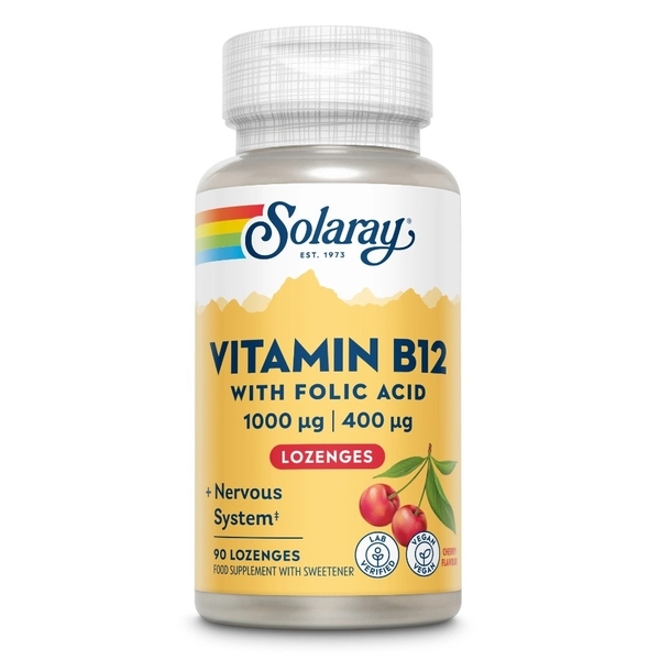 Solaray Vitamin B12 with Folic Acid 90ct