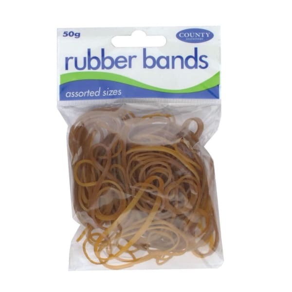 County Stationery Rubber Bands (Pack Of 12)