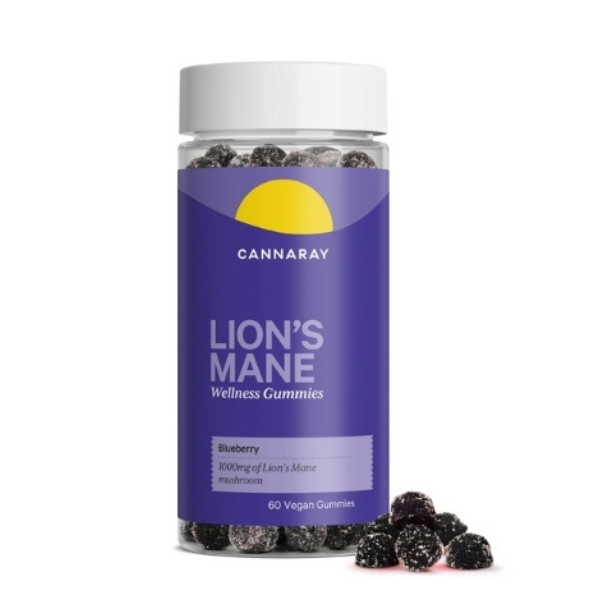 Cannaray Lions Mane Gummy 1000mg (60 count) - Blueberry