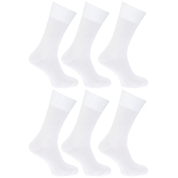 FLOSO Womens Plain Cotton Socks (Pack Of 6) (UK Shoe 4-7)