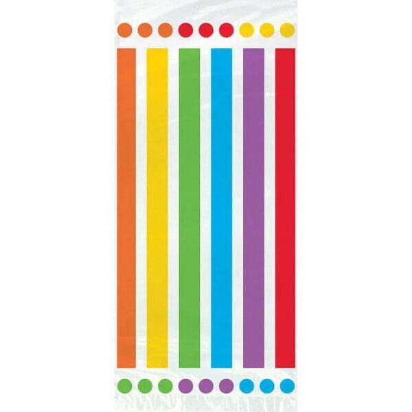 Unique Party Rainbow Striped Gift Bag (Pack of 20)