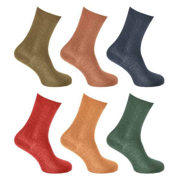 Ladies/Womens Non Elastic Boot Socks (Pack Of 6) (4-8)