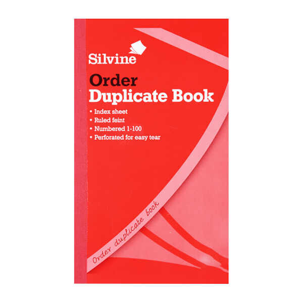 Silvine Duplicate 400 page Order Book (6 Pack) (21 x 12.7cm)