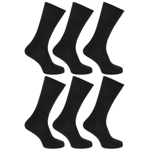 FLOSO Mens 100% Cotton Socks (Pack Of 6) (UK Shoe 6-11)