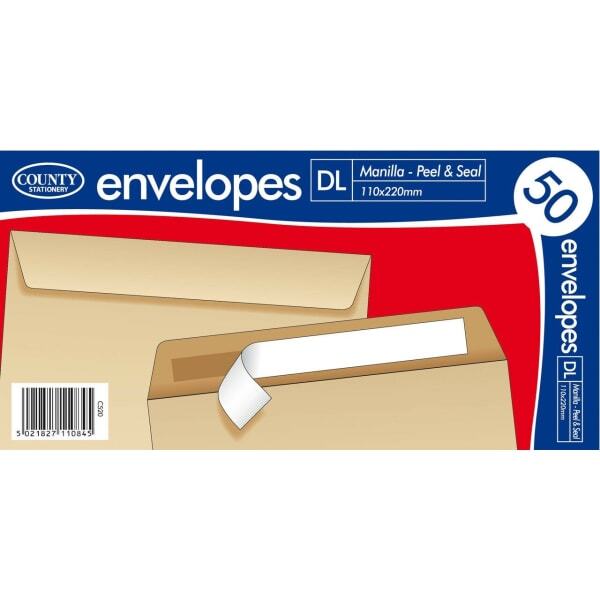 County Stationery Manilla Envelope (Pack of 50) (DL)