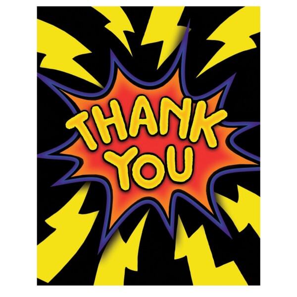 Creative Party 3D Effect Thank You Card (Pack of 8)