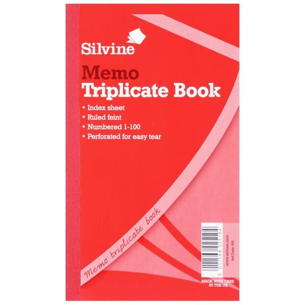 Silvine Large Feint 200 Sheets Memo Book (Pack Of 6)