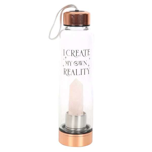 Something Different Glass Rose Quartz Water Bottle